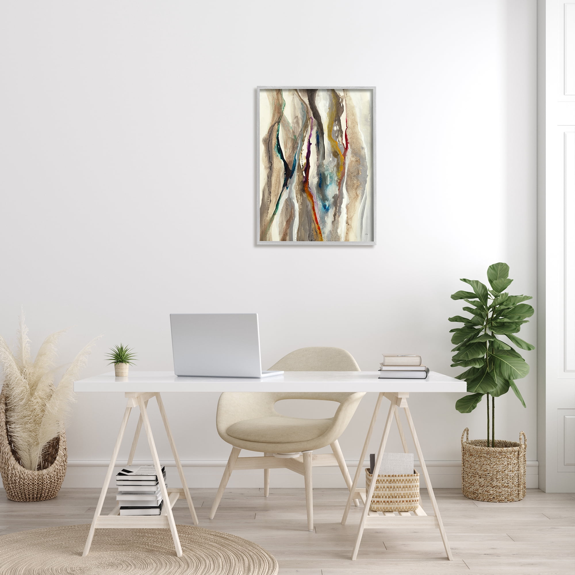 Stupell Industries Murky Abstract Flowing Lines Brown Blue Red, 24 x 30, Designed by K. Nari