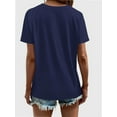 thumbnail image 2 of Women's T Shirts V Neck Casual Short Sleeve Summer Basic Tops Tees, 2 of 5