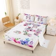 thumbnail image 2 of Castle Fairy Floral Letter H Queen Sheet Sets 4 Pieces for Adults,Watercolor Pattern Bed Set, 2 of 6