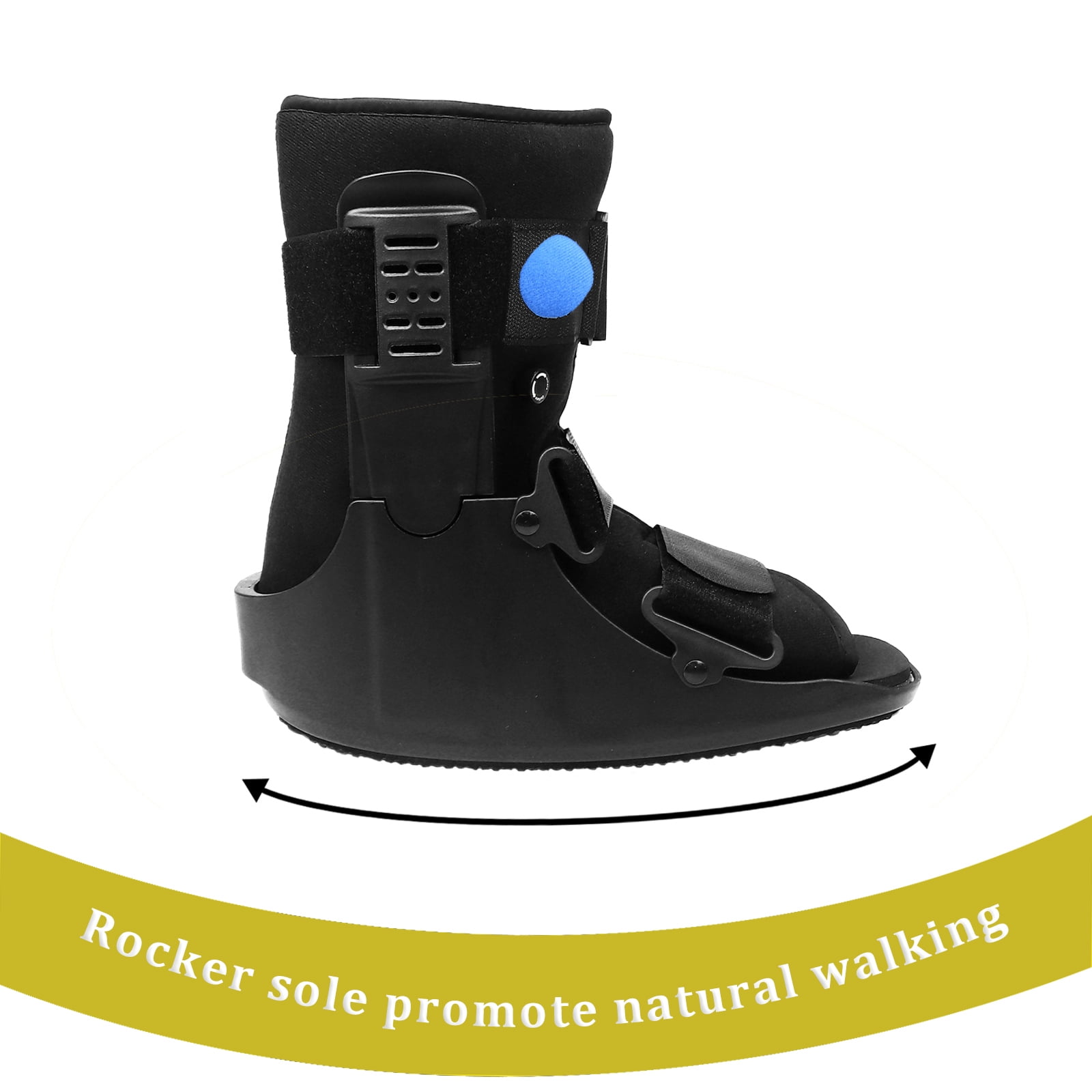 Tairibousy Short Air Walker Boot for Broken Foot, Sprained Ankle, Fracture Recovery, Black, Large