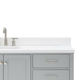 thumbnail image 6 of ARIEL 67" Grey Single Bathroom Vanity with 1.5" Edge Pure White Quartz Countertop & Backsplash, 1 Rectangular Sink, 2 Soft Closing Doors, 9 Full Extension Dovetail Drawers, Brushed Nickel, 6 of 8