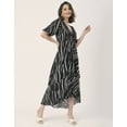 thumbnail image 3 of Moomaya V Neck Wrap Printed Georgette Short Sleeve Dress - Women's Wrap Dress, 3 of 9