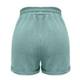 thumbnail image 7 of LADIGASU Women Summer Drawstring Elastic Waist Casual Shorts Pocket Pants, 7 of 7