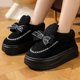 thumbnail image 5 of Zapatillas de algodón de tacón alto y suela gruesa para el hogar de las mujeres Zapatillas de conejo lindas de estilo coreano de invierno más terciopelo para mantener el calor y antideslizantes para a, 5 of 5