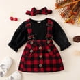 thumbnail image 6 of Lovebay 0-18M Newborn Baby Girl Fall Clothes Lace Sleeve Jumpsuit + Suspender Skirts + Headband Infant Overalls Dress, 6 of 13