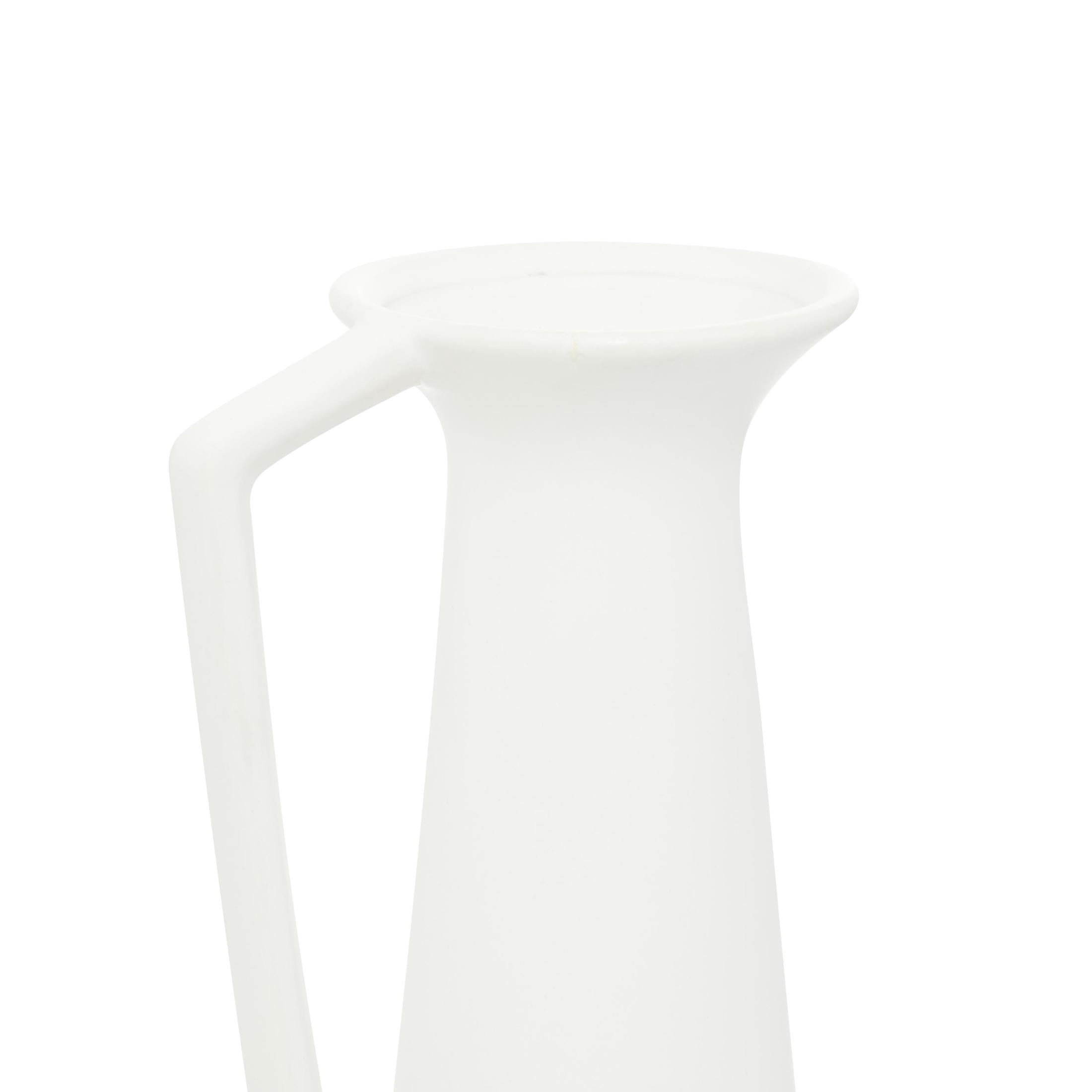 CosmoLiving by Cosmopolitan 17", 16", 16"H White Ceramic Vase with Sleek Handles, Set of 3