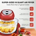 thumbnail image 2 of Big Boss Air Fryer, Large 16 Quart Oil-Less AirFryer with Built in Timer, Air Fryers, Dishwasher Safe, Friteuse a Air Chaud, Includes 50+ Recipe Book - Red Open Box, 2 of 8