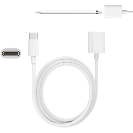 XIHAMA Design for Apple Pencil Charging Adapter Compatible with Apple Pencil 1st Generation iPencil 1 Gen Accessories Charger Cable Help for i Pad Extend Battery Life & Protect Charging Port