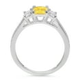 thumbnail image 4 of 1.88 ct Emerald Cut Simulated Yellow Diamond 3 Stone 14K White Gold Womens Engagement Ring, 4 of 6