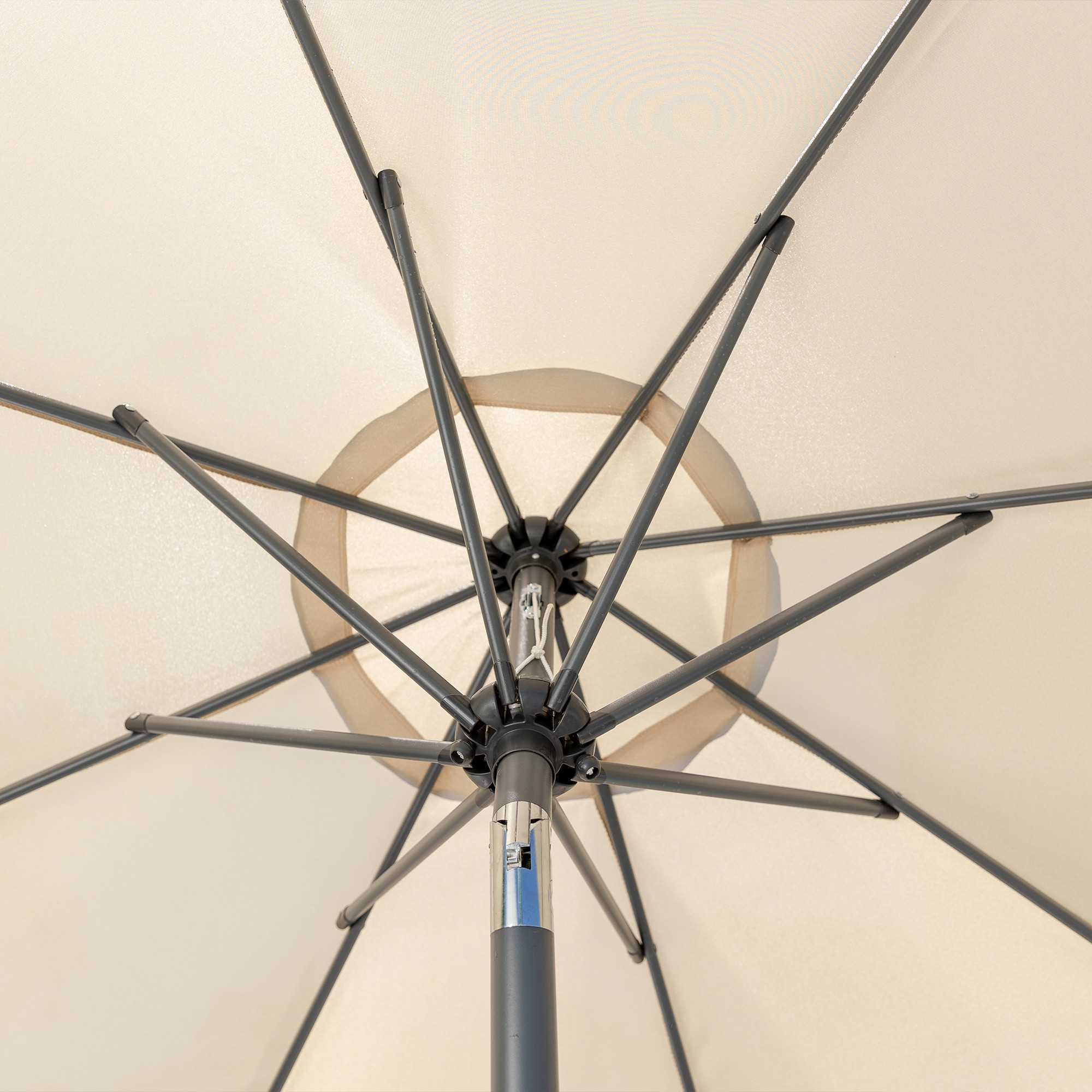 Cabana Life Khaki Round Tilting Patio Umbrella, Fade Resistant