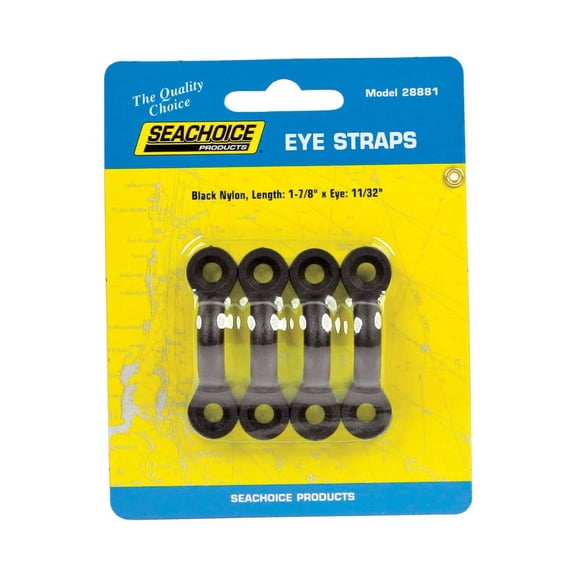 Seachoice Polished Nylon 1-7/8 in. L X 11/32 in. W Eye Straps 4 pk