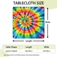 thumbnail image 2 of Colorful Tie Dye Rainbow Pattern Square Fitted Tablecloth with Elastic Edge,Square Table Cover,Washable Elastic Table Cover for Home Kitchen Party Decor 34"x34", 2 of 6