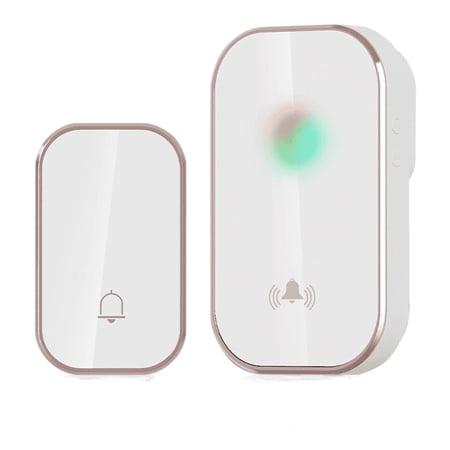 Wireless Doorbell Kit Long Range Remote Operating Digital Chime with Multiple Melodies and Adjustable Volume Levels for Home Office and Classroom Security Gold