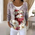 thumbnail image 2 of Women's Fashion Long Sleeve Christmas Snowman Snowflake Print Jacket Cardigan for Holiday Party and Casual Daily Wear,Light Purple,XL, 2 of 6