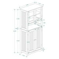 thumbnail image 2 of Historyli Go5H Modern Tall Bathroom Cabinet Freestanding Floor Storage Cabinet With Glass Doors Adjustable Shelves Open Shelf, 2 of 9