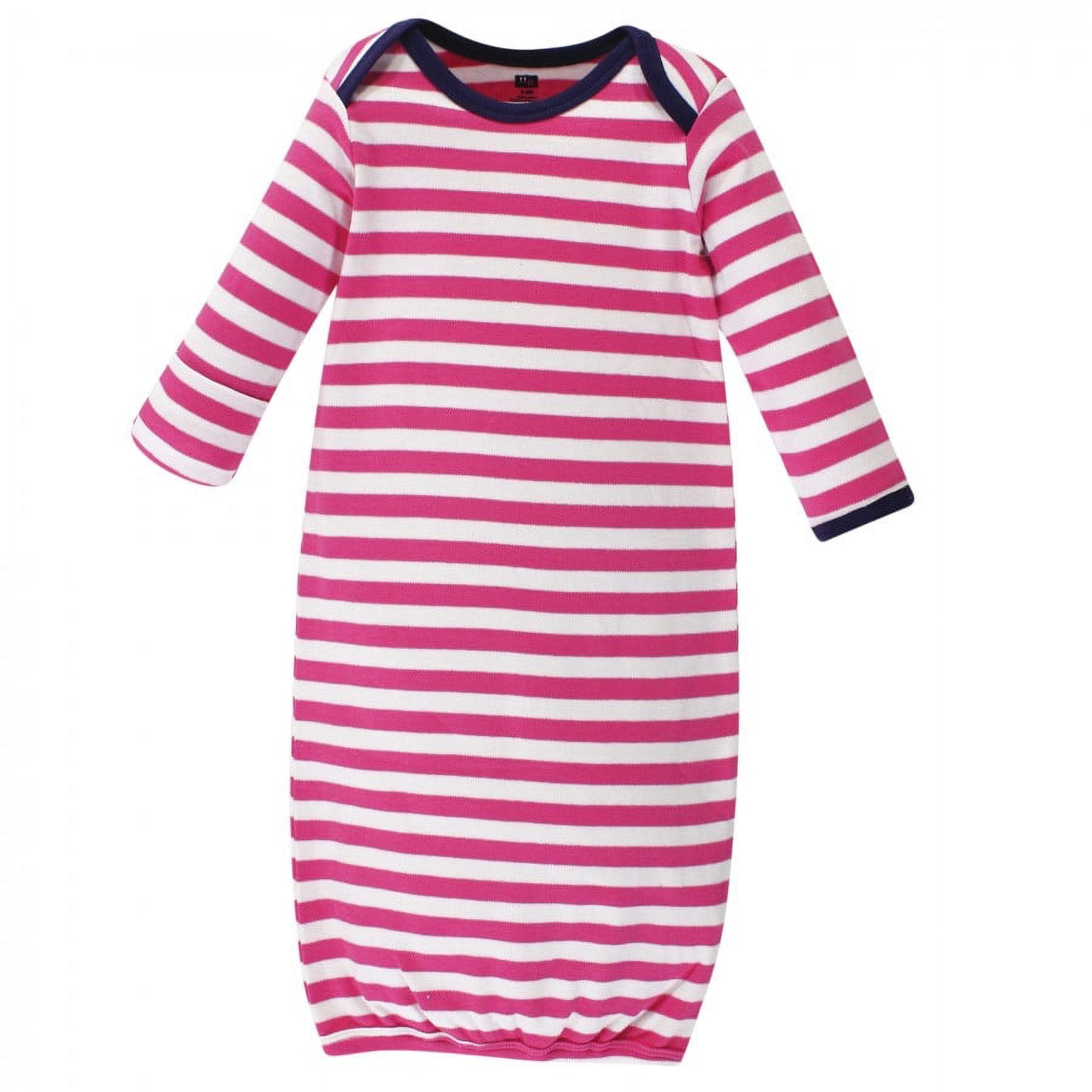 Hudson Baby Infant Girl Cotton Gowns, Bright Flamingo, Preemie and Newborn