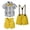 Yellow, variant on 6M-6Y Baby Boy Clothes Set Infant Tuxedo Short Sleeve Gentleman Suit Outfits Collared Dress Shirt + Vest + Suspender Pants + Bowtie 4Pcs Toddler Suit Orange