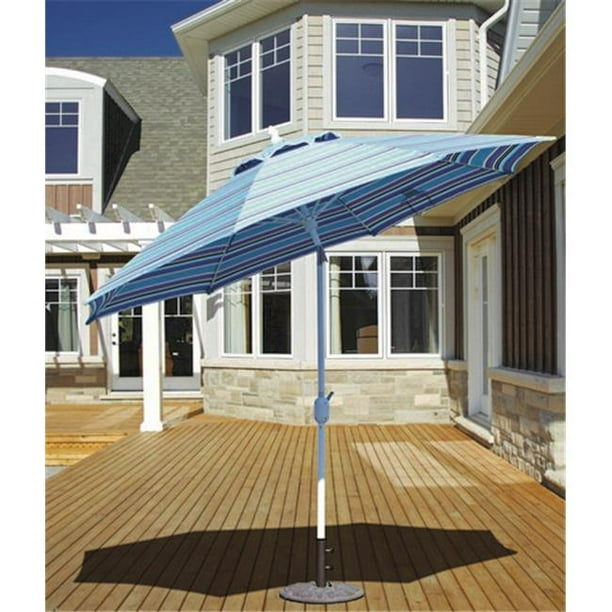Galtech Parapluie d'Inclinaison Automatique Standard Blanc 9 Pi - Rouge Dupione Sunbrella