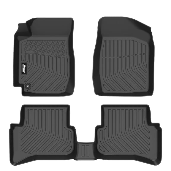 Ikon Motorsports 3D Molded TPE Floor Mats Fits 1998-2002 Toyota Corolla Sedan 4DR, Black Waterproof Non-Slip Floor Liners, Front 2nd Row Carpets 3PCS