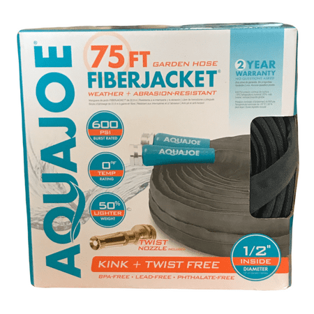 Aqua Joe Fiberjacket Garden Hose   75-Foot