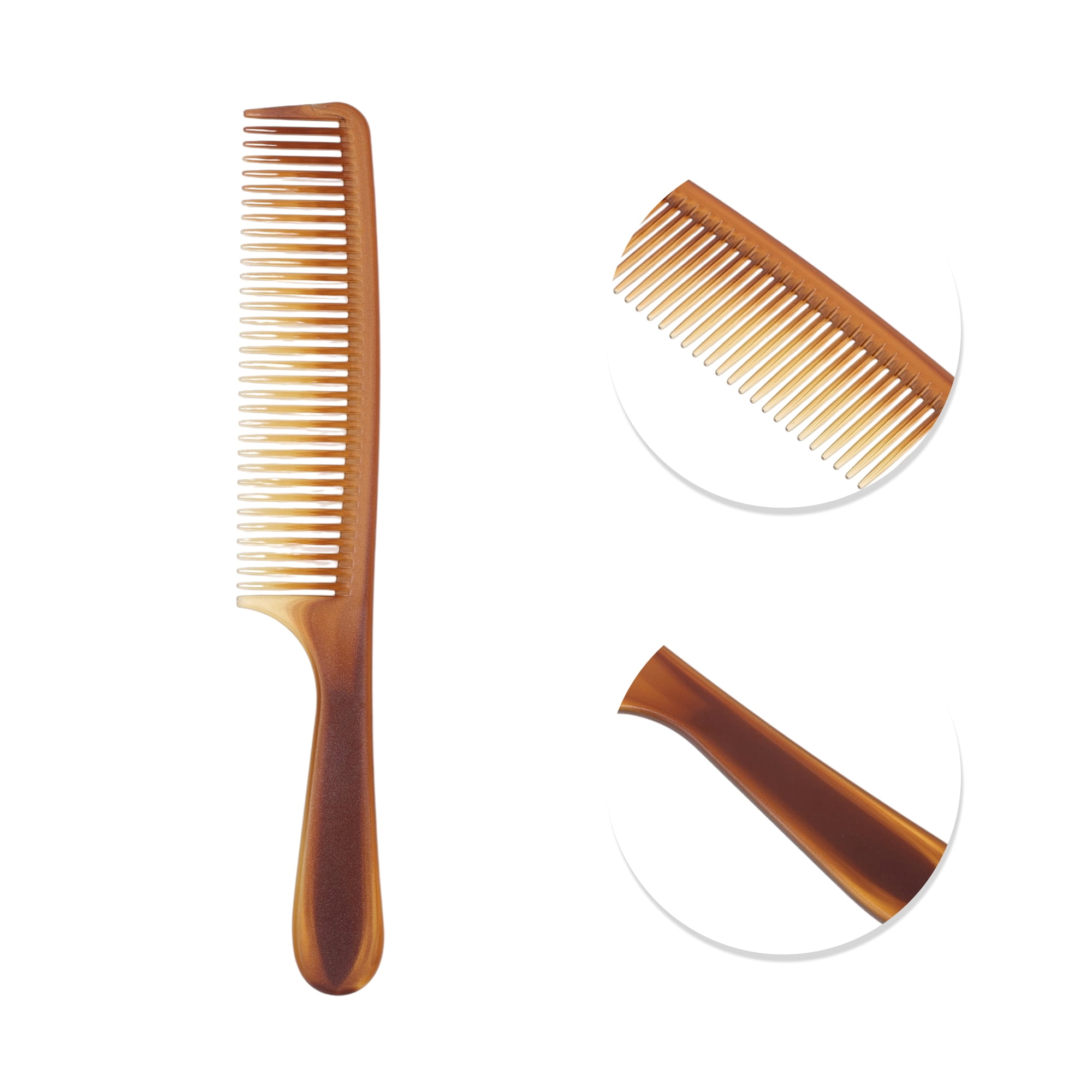 Unique Bargains Durable Two Color Flat Comb for Women in Amber Color for All Hair Types