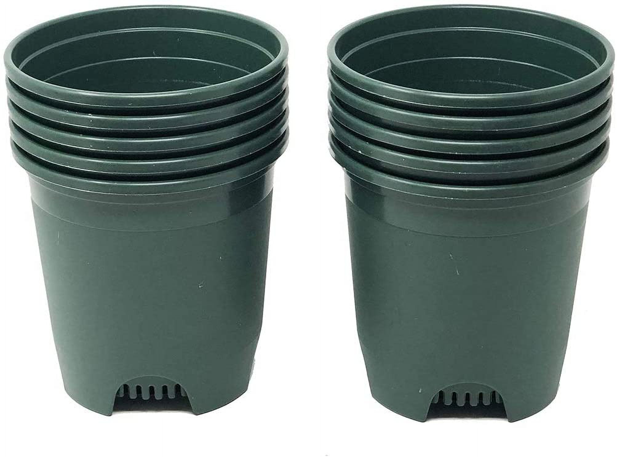 Cotta Planters 10-Pack 0.5 Gallon Plastic Nursery Plant Pots, Heavy Duty BPA-Free Recycled Plastic, Green