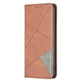 thumbnail image 2 of Case for iPhone 16 Pro Max,Rhombus Pattern Flip Wallet Leather Case with Card Holder Magnetic Closure Shockproof Kickstand Protective Phone Cases Cover,Brown,For iPhone 16 Pro Max, 2 of 10