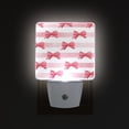 thumbnail image 3 of Horizontal Pink Stripes Bows Watercolor LED Night Light Sensor Lamp Plug-in Adjustable Brightness 2 Pack, 3 of 7