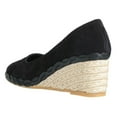thumbnail image 4 of FSJ Women Charming Braided Espadrille Wedge Mid Heel Pumps Round Closed Toe Slip On Casual Office Party Formal Shoes Size 16 Black, 4 of 4