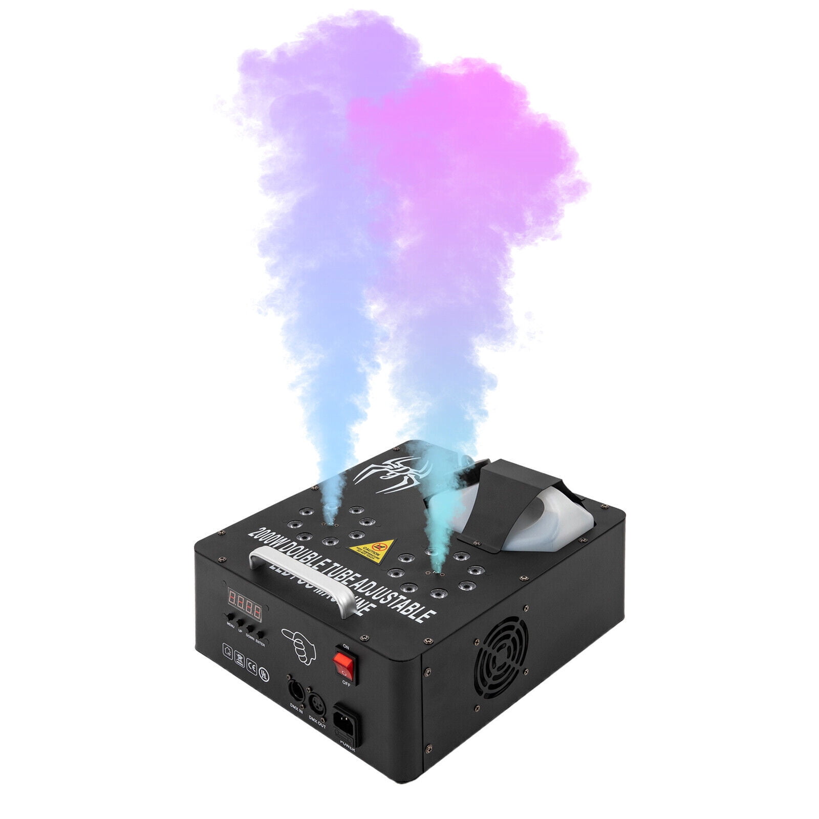 FOGGBET 2000W Fog Smoke Machine LED RGB Stage DJ Fogger Smoke Effect Multi-Color Remote