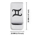thumbnail image 2 of Stainless Steel Gemini Zodiac Sign (Twins) Classic Slim Money Clip Credit Card Holder, 2 of 2