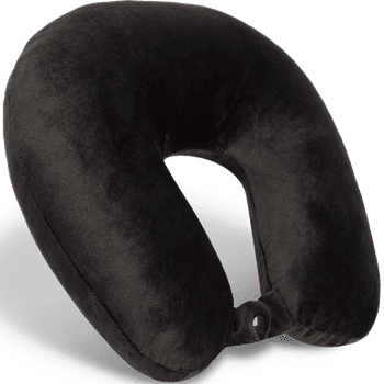 Protege Microfiber Travel Neck Pillow,100% Polyester Fleece Knit, Black, One Size