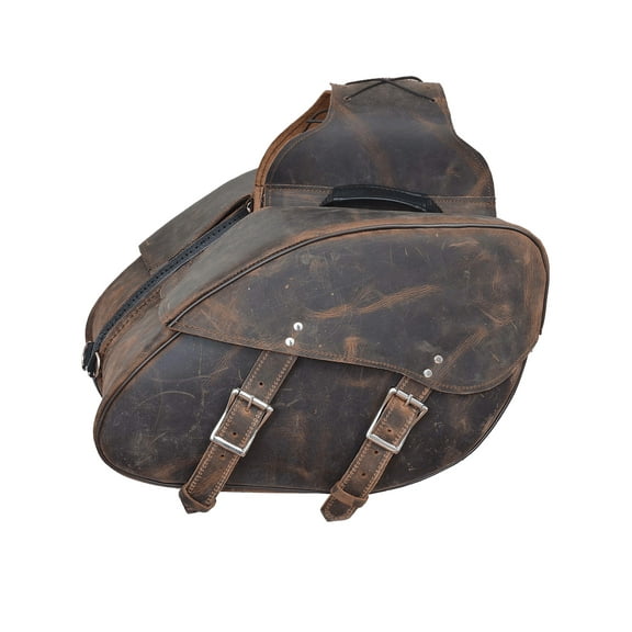 Unik International Hard Leather Saddle Bag