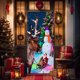 thumbnail image 3 of Yhmxh Tapiz para puerta de Navidad, 3 of 6