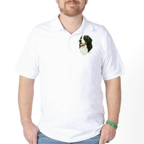 CafePress - Bernese Mountain Dog Golf Shirt - Golf Shirt, Pique Knit Golf Polo