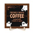 thumbnail image 3 of Letrero de escritorio de Halloween, letrero de madera para café, placa artística decorativa de fantasma para mesa Estilo F, 3 of 9