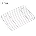 thumbnail image 3 of Uxcell 2pcs Square BBQ Grill Net 11.8" x 9.1" 201 Stainless Steel Cooling Rack with 15.5mm 4-Legs, 3 of 5
