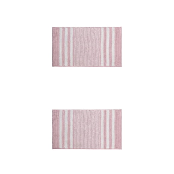 Matsuzay Alfombra suave de colección clásica - Absorción rápida y fuerte Textura suave Exquisito hecho a mano Absorbente rosa Rosa 2Conjunto