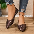 thumbnail image 6 of Miluxas Women's Slip on Flats,Pointy Toe Polka Dots Ballet Flats Dress Shoes Brown 7.5(40), 6 of 8