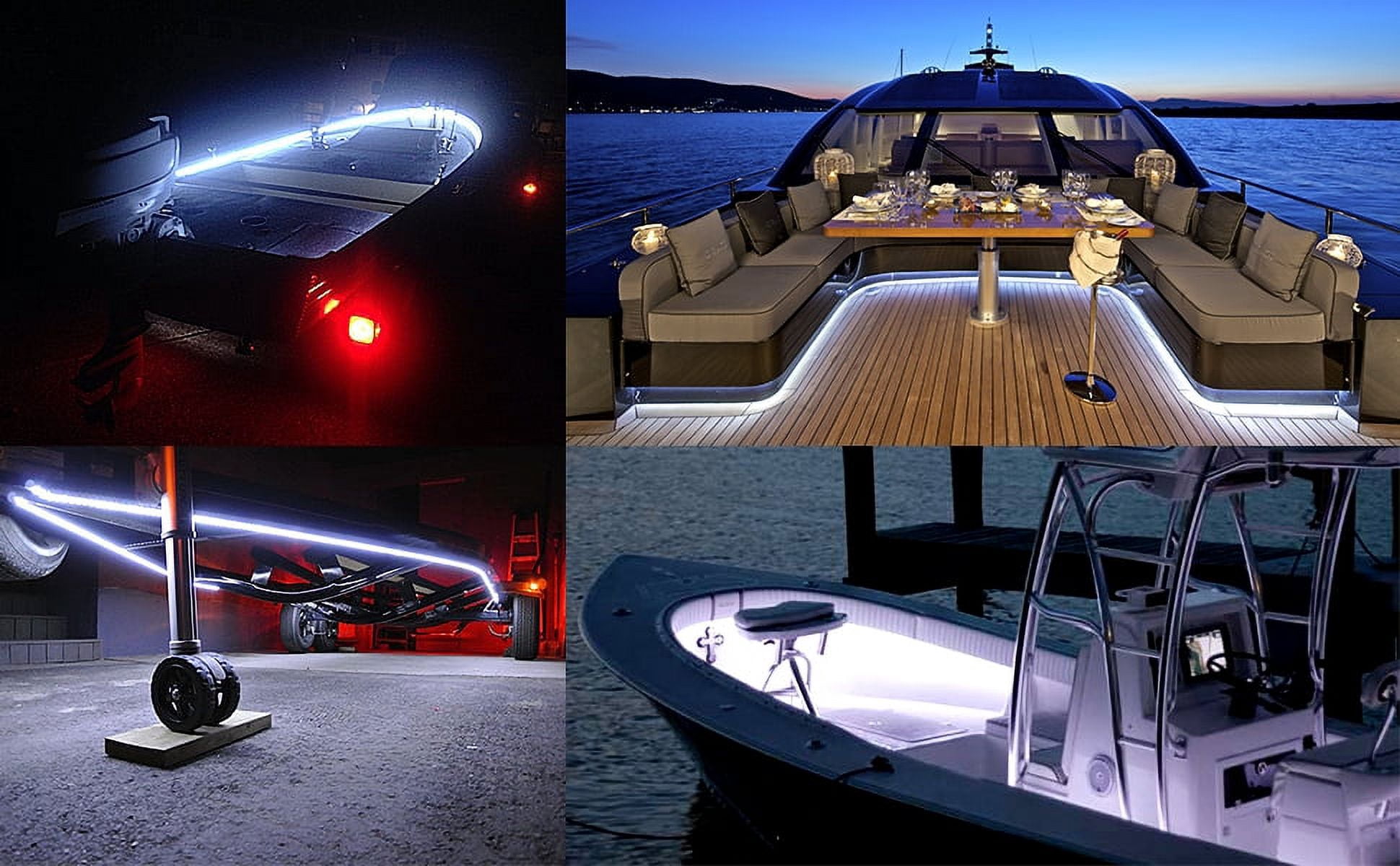 Pontoon Boat light, Marine Led Light Strip for Duck Jon Bass Boat Sailboat Kayak, Led Flex Lighting for Boat Deck Light Accent Light Courtesy Interior Lights Fishing,12v, 5m(16.4ft)