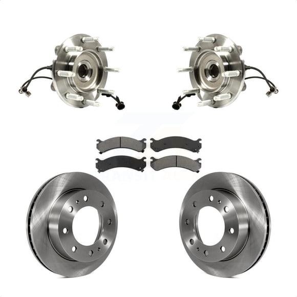 Transit Auto Front Hub Bearing Assembly Disc Brake Rotors and Semi-Metallic Pads Kit for Car GMC Chevrolet Sierra 2500 HD Silverado Classic 1500 Suburban Yukon XL Avalanche KBB-105960