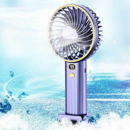 

Dpityserensio Mini Handheld Fan Portable Foldable USB Fans with Smart Led Digital Display Quiet Small Desk Fan with 5 Speed for office Outdoor Home Clearance
