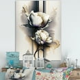 thumbnail image 2 of Designart White Peony Flower On Golden Beige Paint Canvas Wall Art, 2 of 5