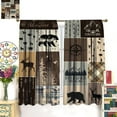 thumbnail image 3 of Rustic Cabin Curtains,Wildlife Curtains for Cabin Country Farmhouse Patchwork Wild Moose Bear Rod Pocket Blackout Window Drapes 21x63in,2 Panel Set, 3 of 6
