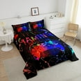 thumbnail image 3 of Erosebridal Gaming Bedding Sets Queen,Gamer Comforter Sets Teens,Video Game Console Gaming Comforter Set Bedroom Decor,Gamepad Black Red Blue Tie Dye Bed Set 3Pcs, 3 of 6