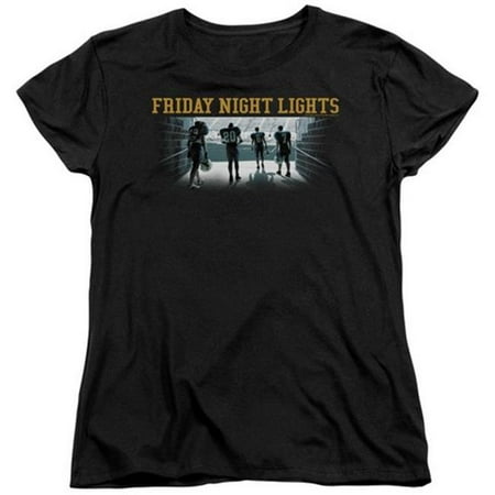 Trevco Friday Night Lts-Game Time Short Sleeve Womens Tee, Black -