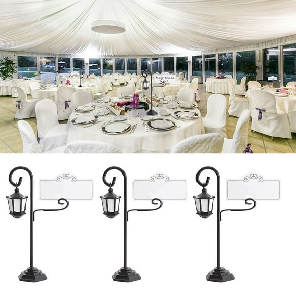European Style Street Lamp Seat Clip Table Card Clip Wedding Decorations 3Pc,Street Lamp Place Card Name Holders Table Number Decoration Wedding Favors 3Pc,3 Business Card Holders, 3 Cards