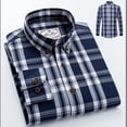 thumbnail image 3 of Fjuchai Mens Cotton Shirt Striped Long-Sleeved Shirt Spring Casual Shirt Youth Men's Plaid Shirt S-4XL, 3 of 9