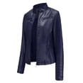 thumbnail image 4 of Women Faux Leather Jackets Motorcycle PU Moto Biker Outwear Coat M, 4 of 8