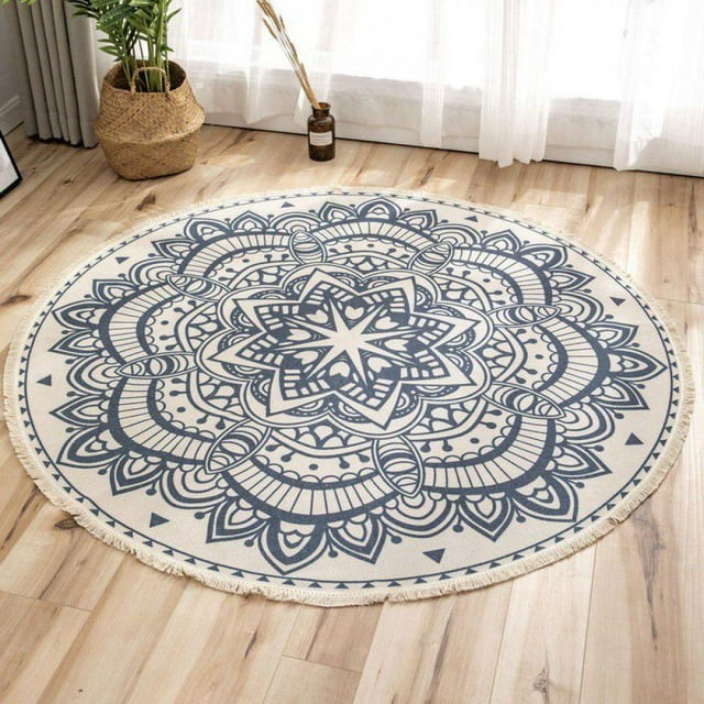 Concise Fresh Nation Wind Circle Geometric Printed Carpets For Living Room Carpet Kitchen Bathroom Anti-Slip Floor Mats
